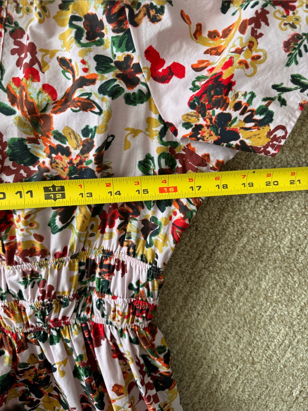 Anthropologie Maeve Somerset Tiered Maxi Dress pink floral Sm Cottage Romantic - Picture 14 of 16